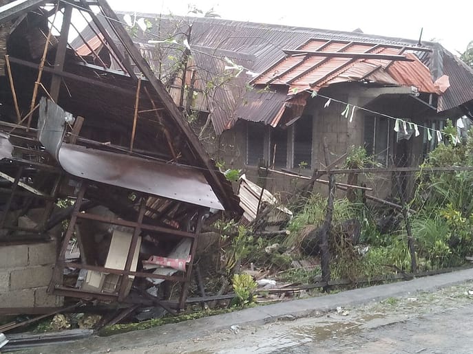 A powerful typhoon results in property damages